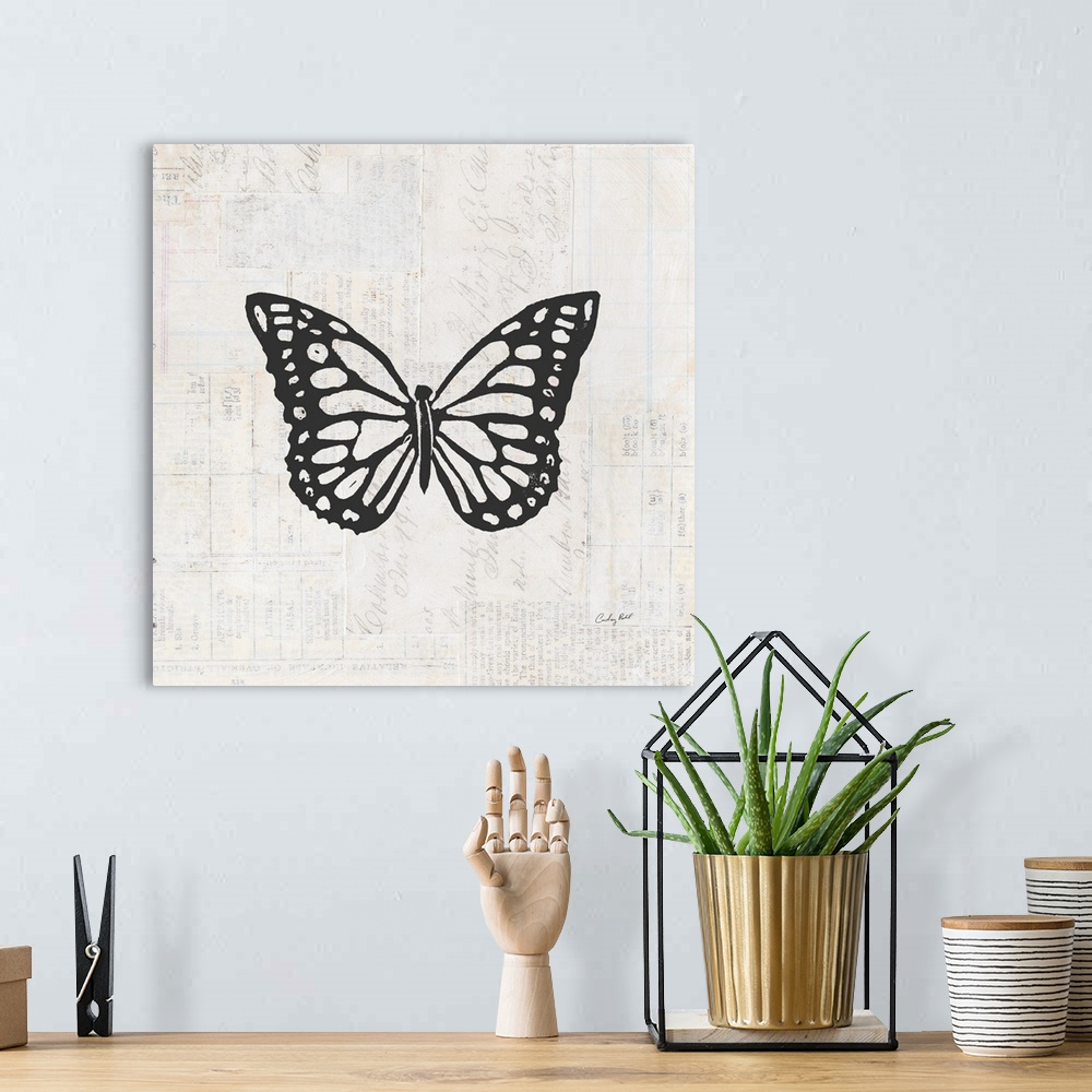 A bohemian room featuring Butterfly Stamp BW