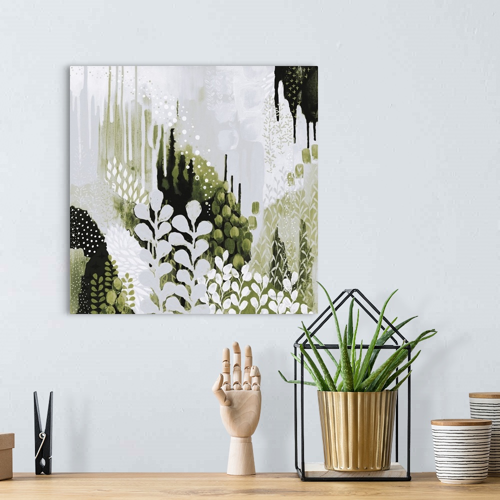 A bohemian room featuring BW Forest II With Green