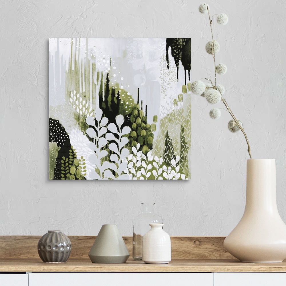 A farmhouse room featuring BW Forest II With Green