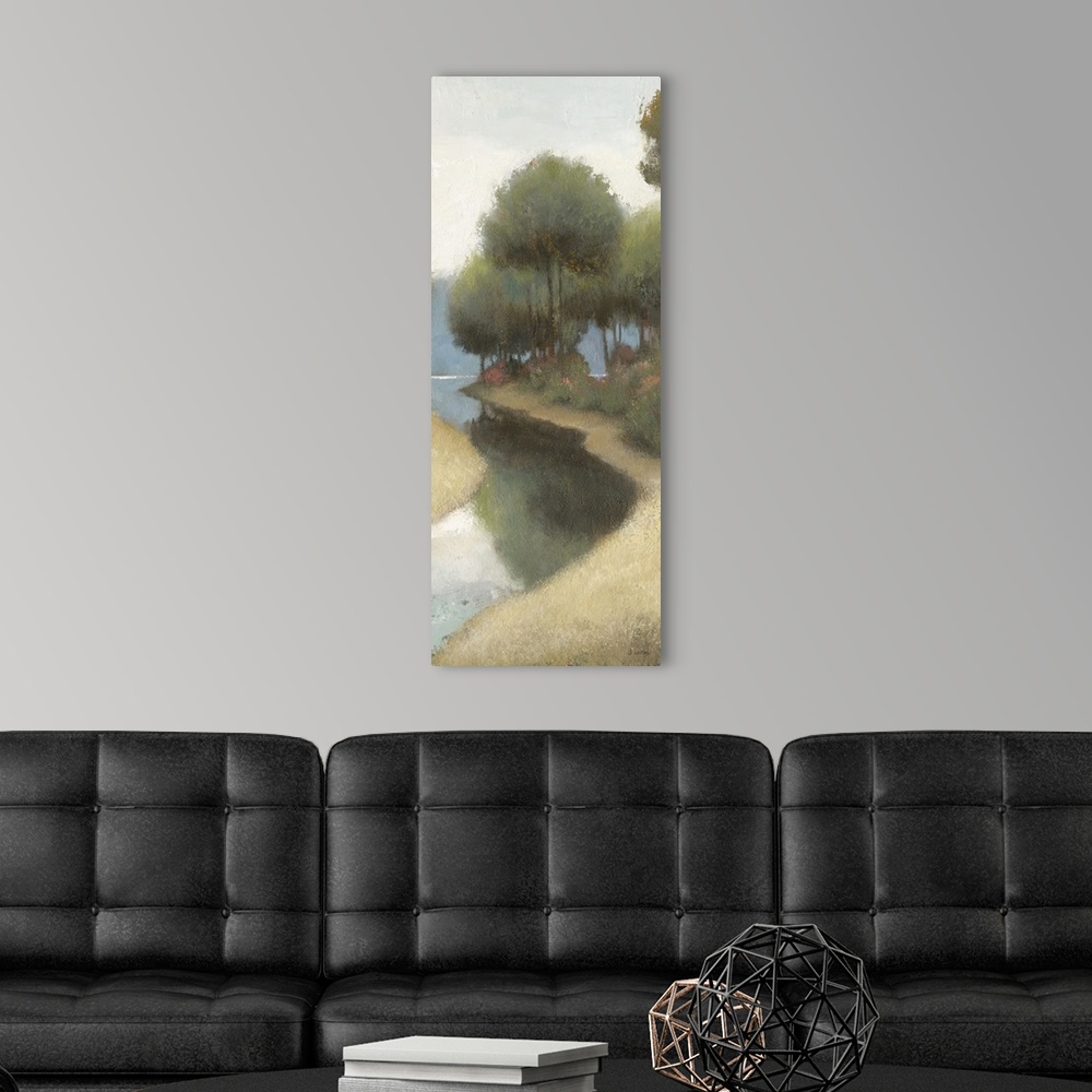A modern room featuring By The Waterways I II