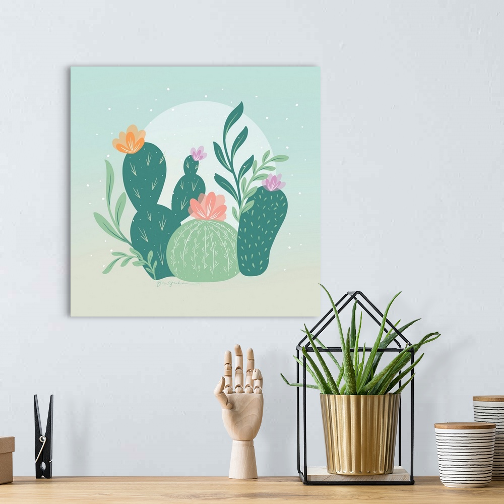 A bohemian room featuring Cactus Garden IV