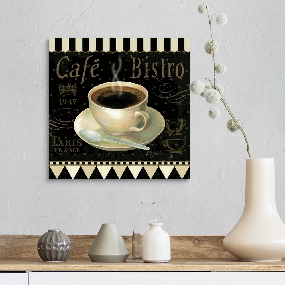 A farmhouse room featuring This square wall art would be a wonderful decorative accent in a cafe or home of a coffee lover. ...