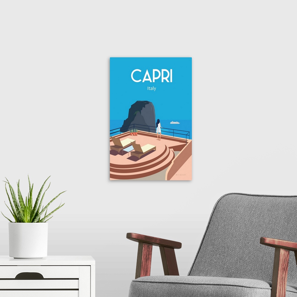 A modern room featuring Capri