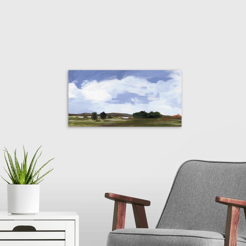 A modern room featuring Catcalling Clouds