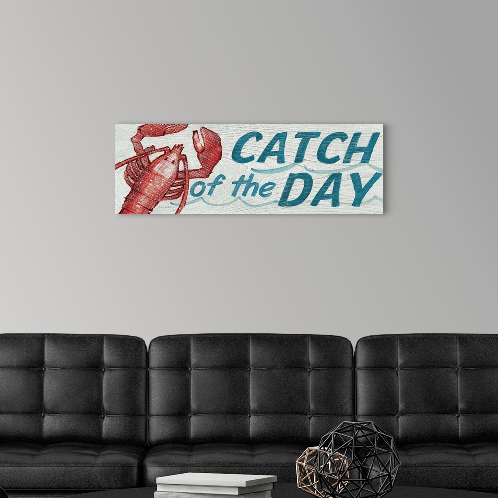 A modern room featuring Catch of the Day