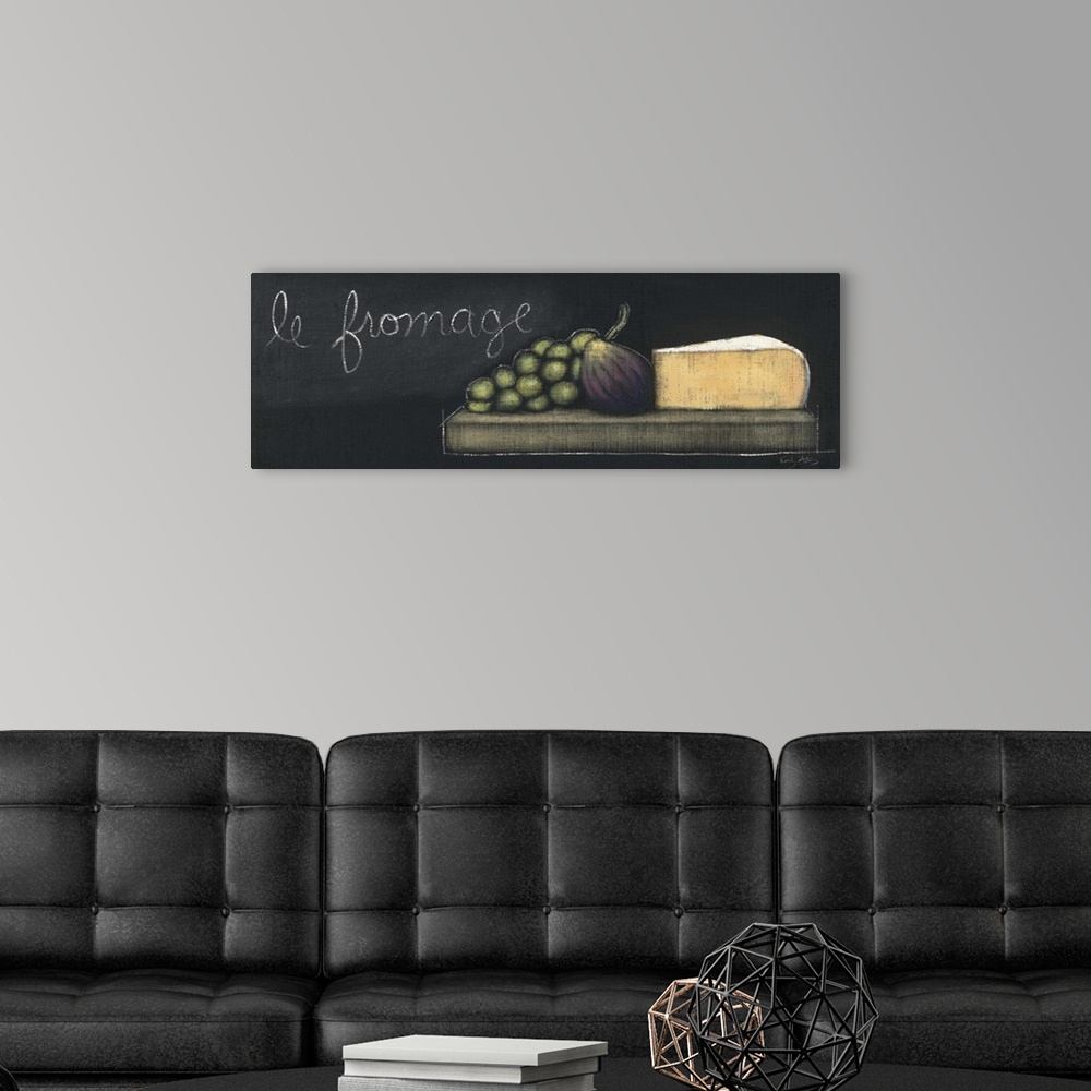 A modern room featuring Chalkboard Menu III - Fromage