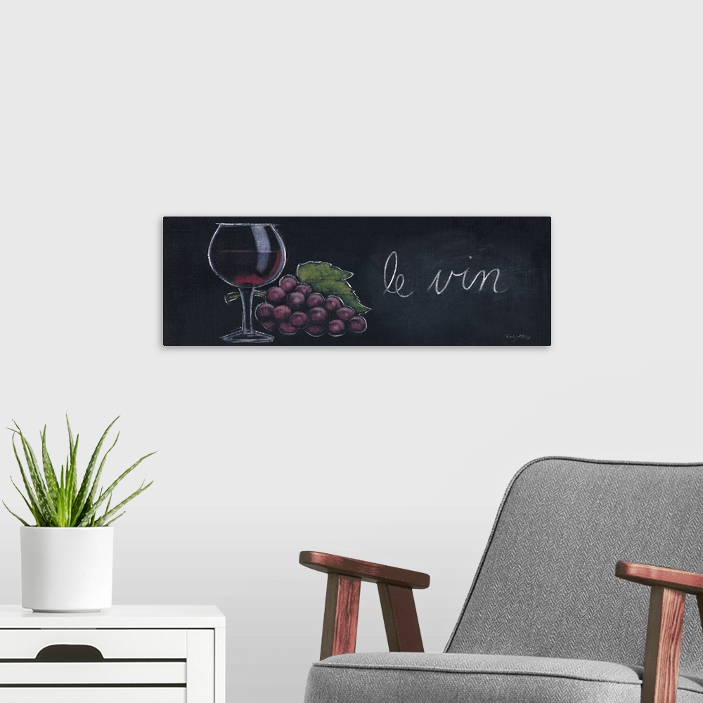 A modern room featuring Chalkboard Menu IV - Vin