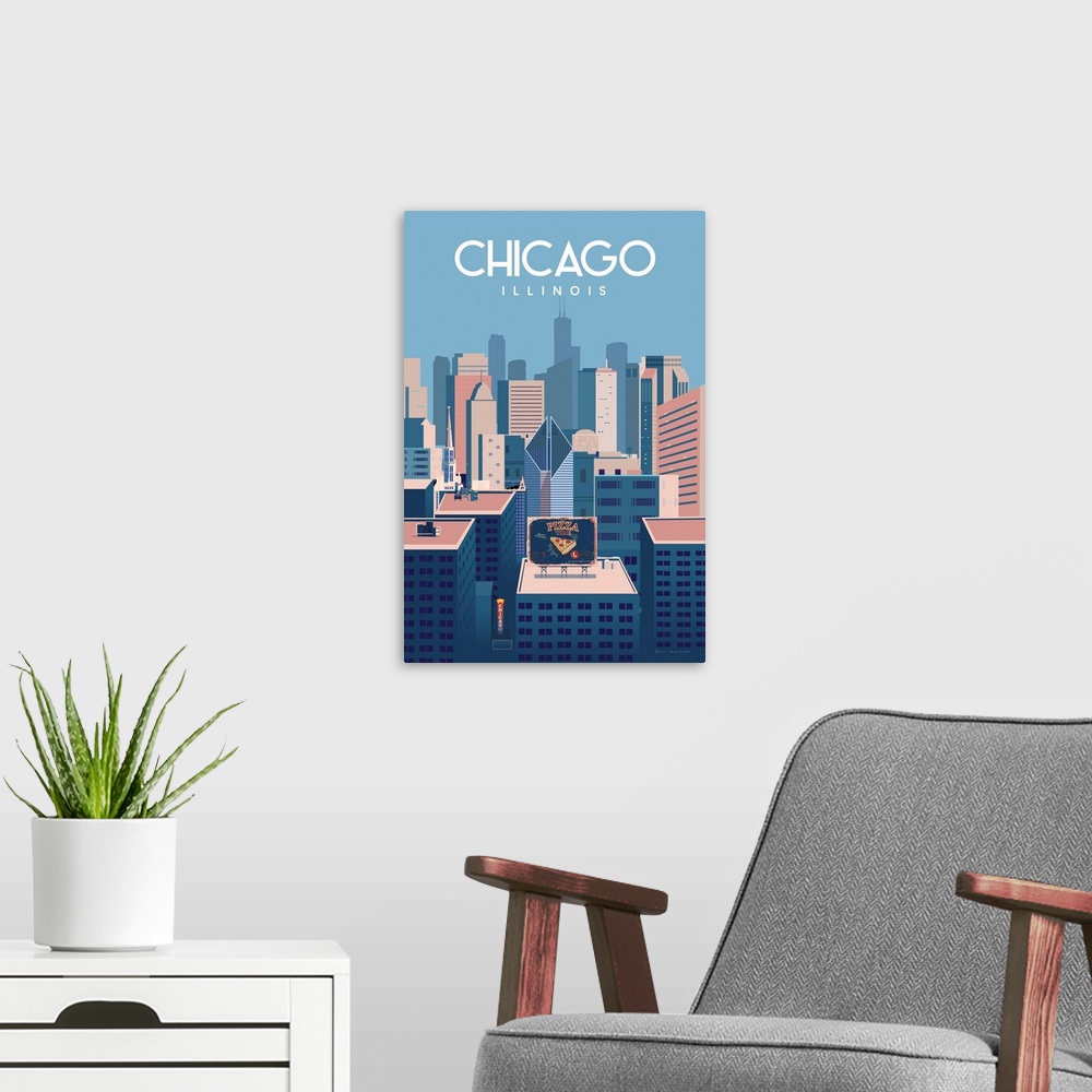 A modern room featuring Chicago, Illinois