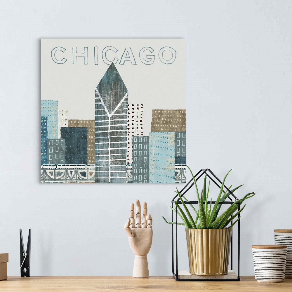 A bohemian room featuring Chicago Landmarks II