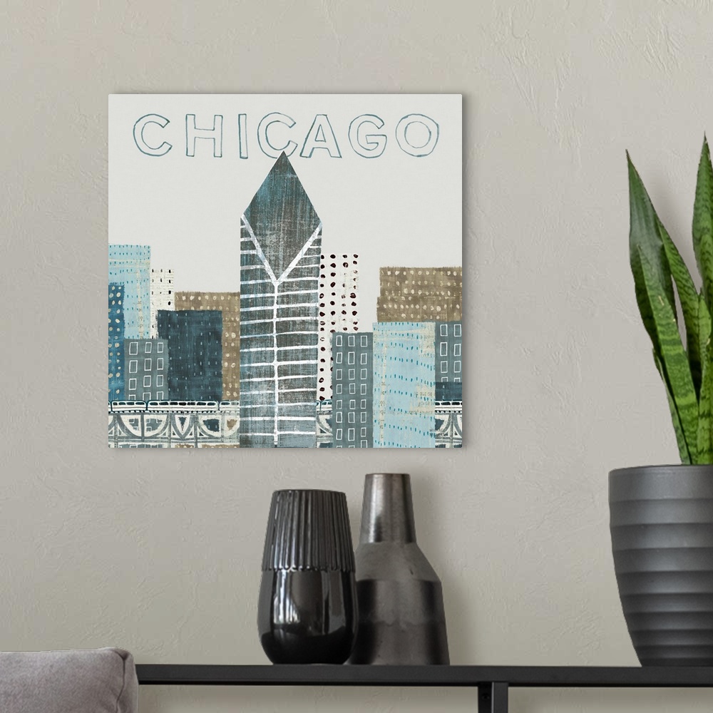A modern room featuring Chicago Landmarks II