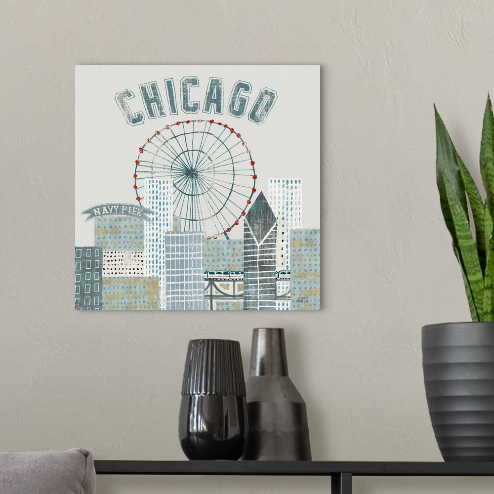 A modern room featuring Chicago Landmarks III