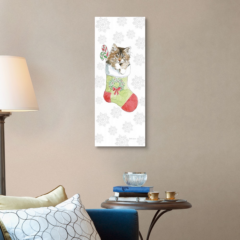 A traditional room featuring Christmas Kitties IV Snowflakes