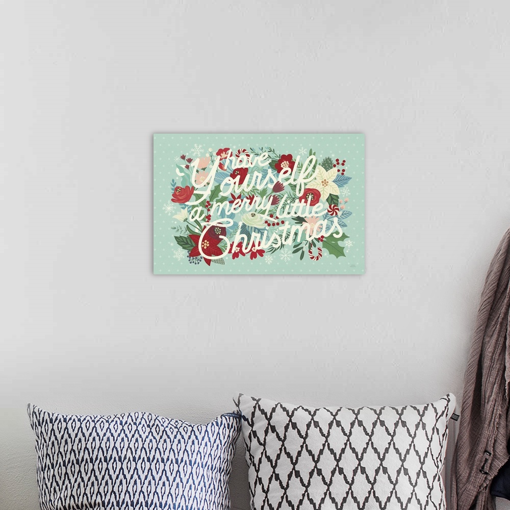 A bohemian room featuring Christmas Wishes I Bright