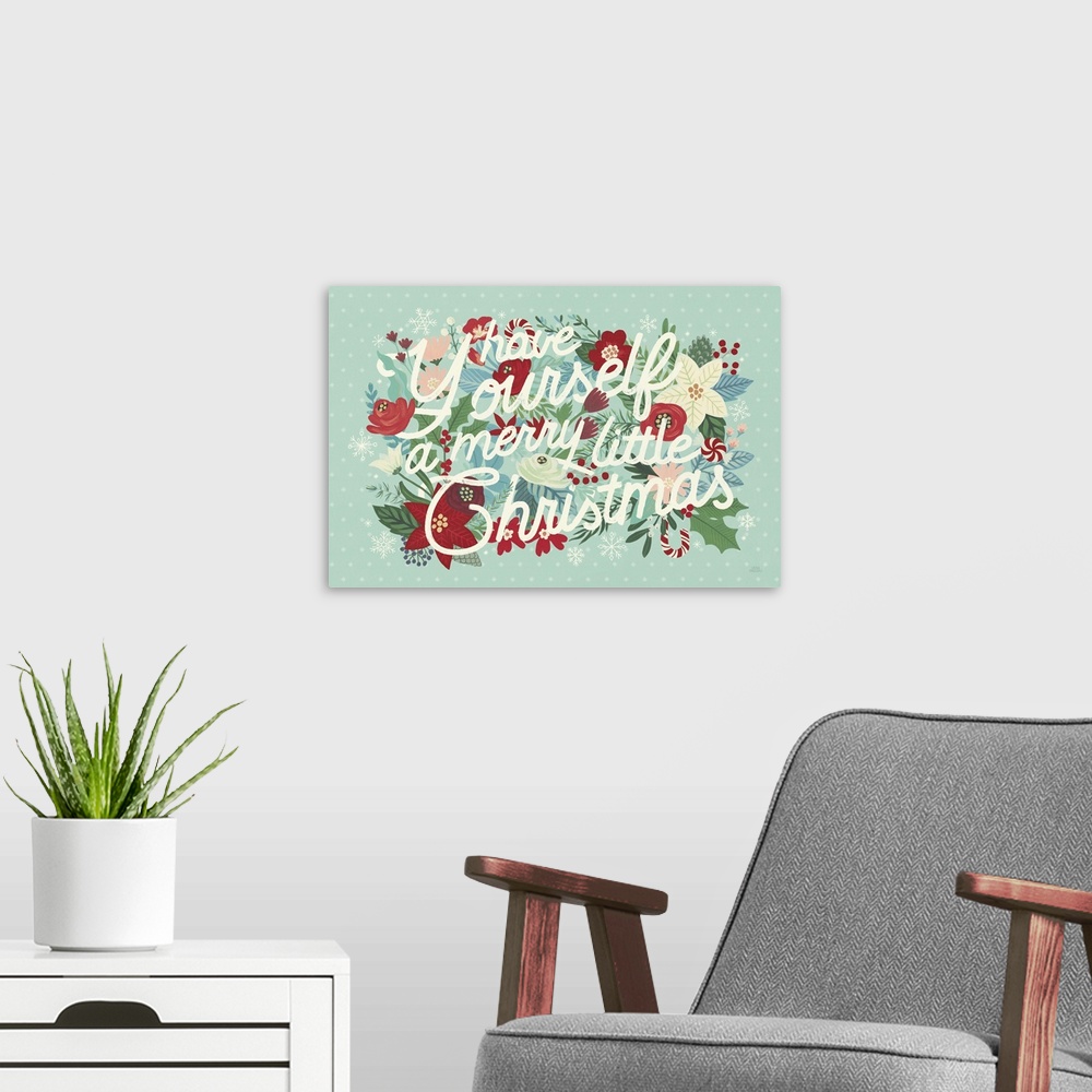 A modern room featuring Christmas Wishes I Bright