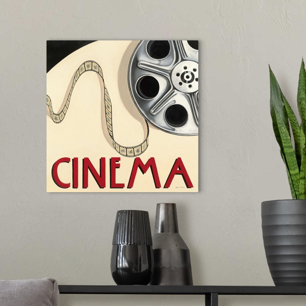 A modern room featuring Cinema