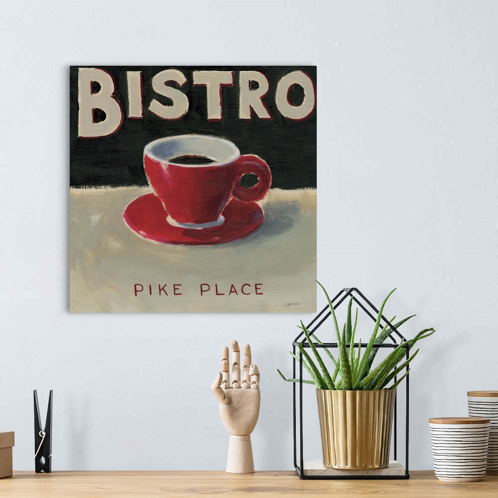 A bohemian room featuring Contemporary Bistro sign for Pike Place.