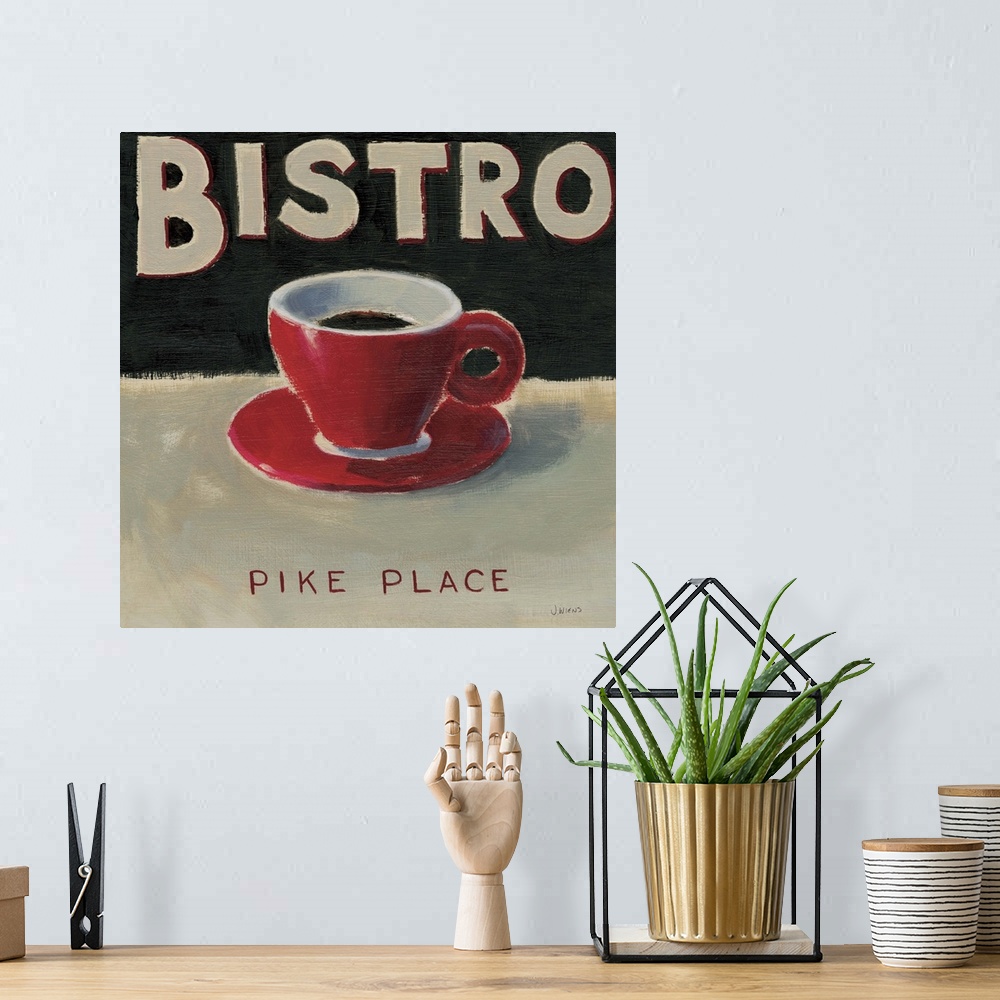 A bohemian room featuring Contemporary Bistro sign for Pike Place.