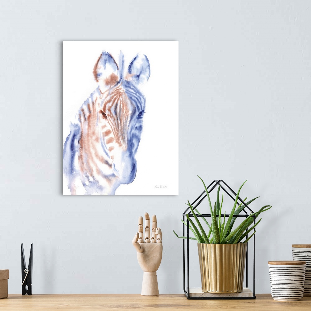 A bohemian room featuring Copper and Blue Zebra