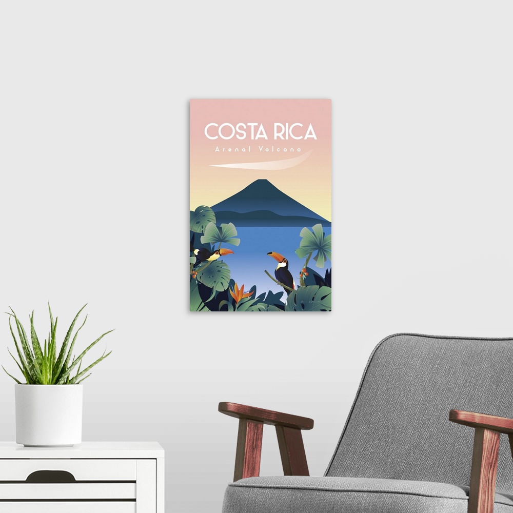 A modern room featuring Costa Rica