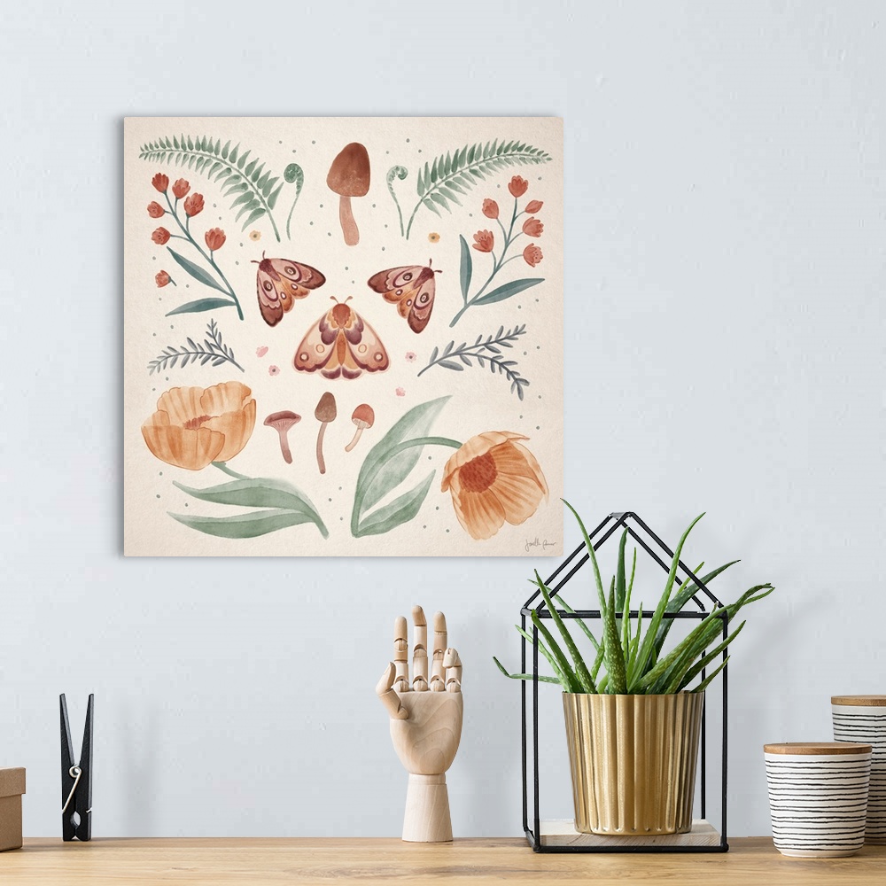 A bohemian room featuring Cottage Botanical V