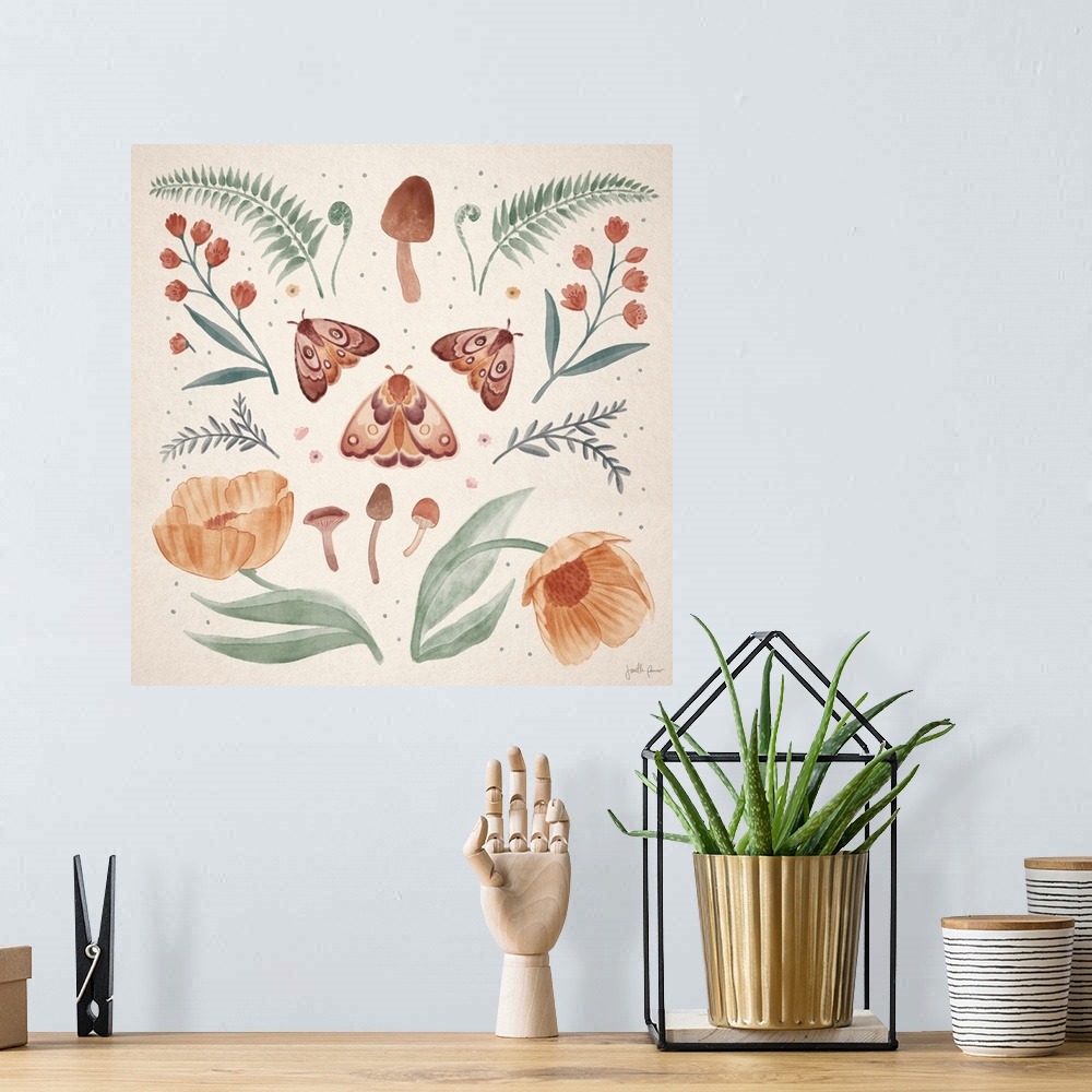 A bohemian room featuring Cottage Botanical V