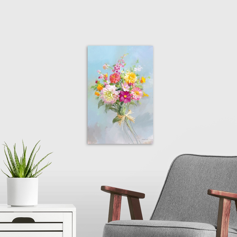 A modern room featuring Country Bouquet I V2