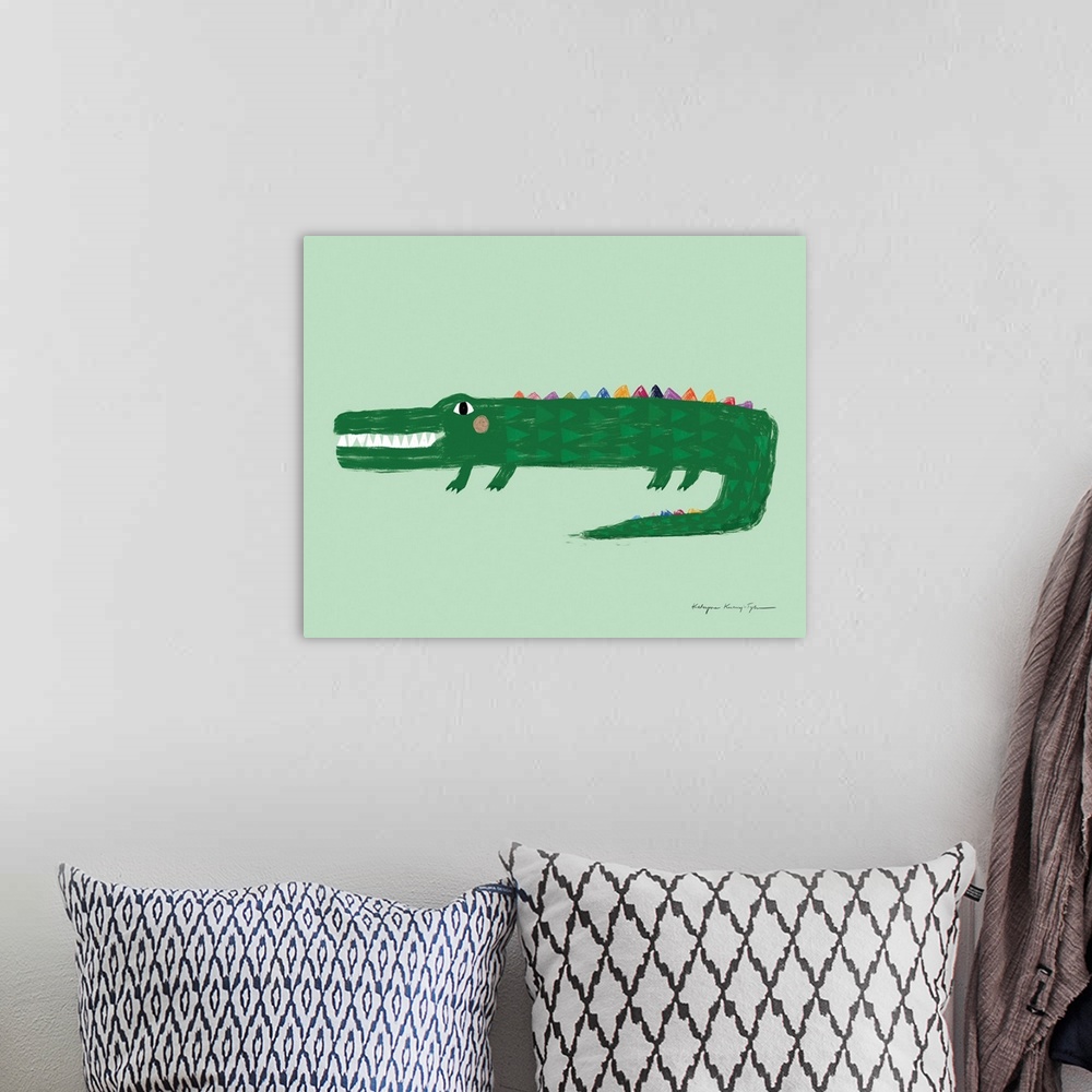 A bohemian room featuring Crocodile