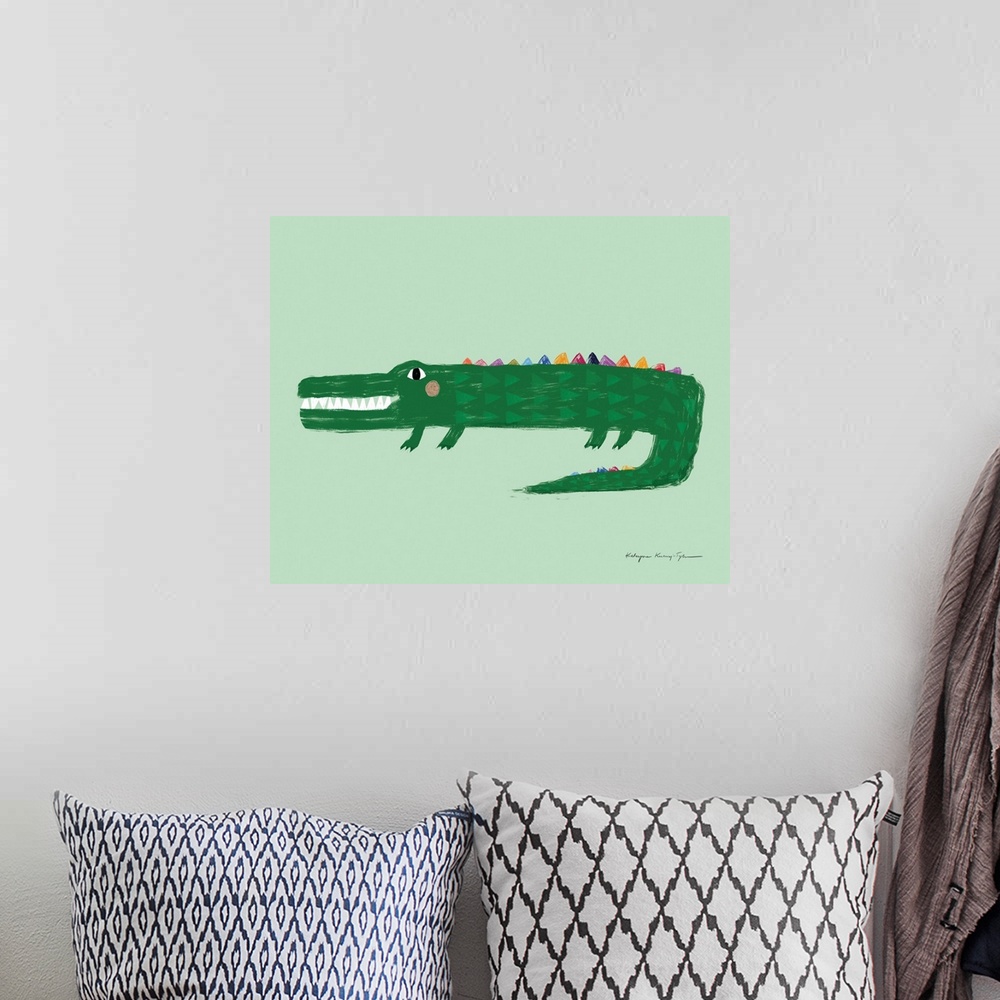 A bohemian room featuring Crocodile