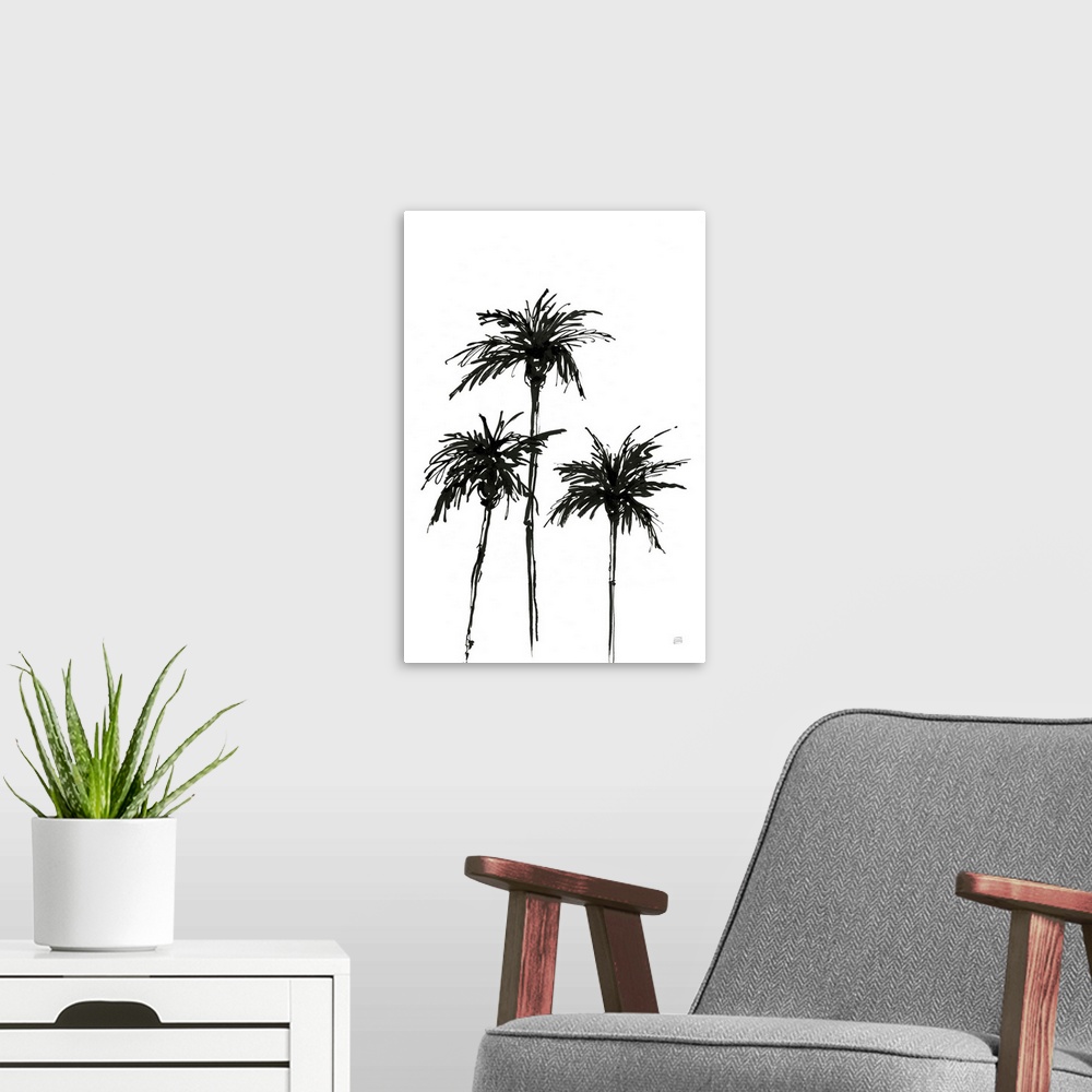 A modern room featuring Dark Palms I