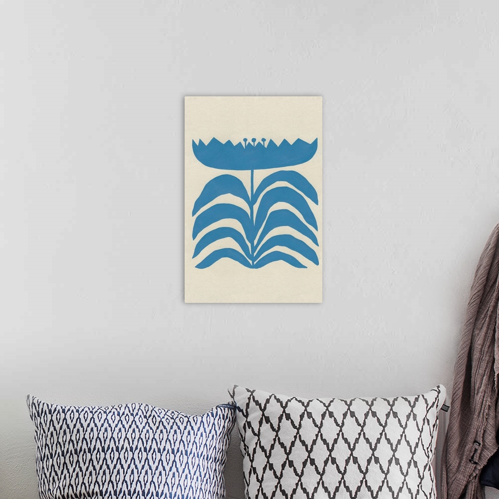 A bohemian room featuring Delighted III Blue Vertical