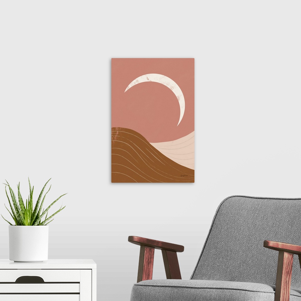 A modern room featuring Desert Sunrise II