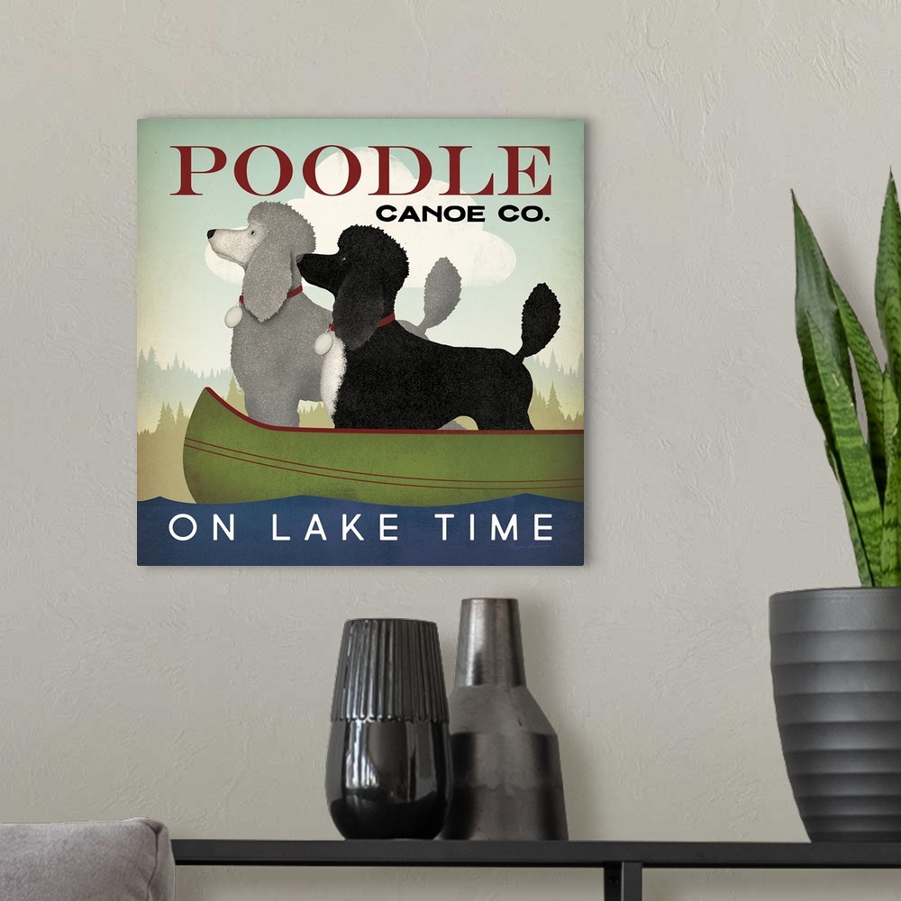 A modern room featuring Double Poodle Canoe