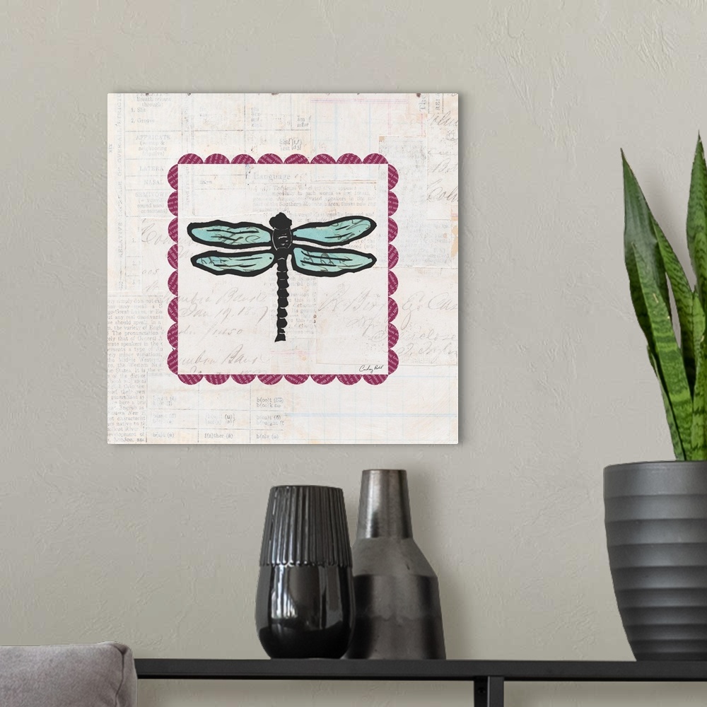 A modern room featuring Dragonfly Stamp Bright