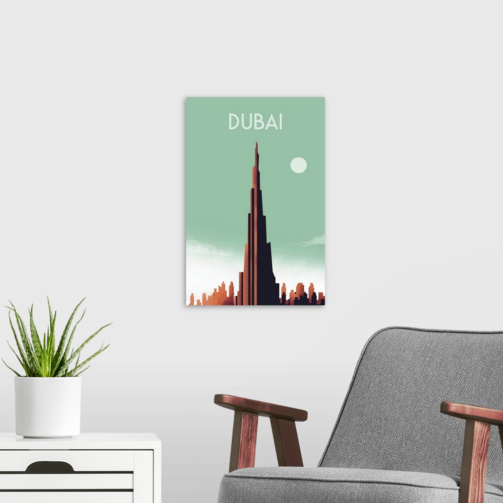 A modern room featuring Dubai