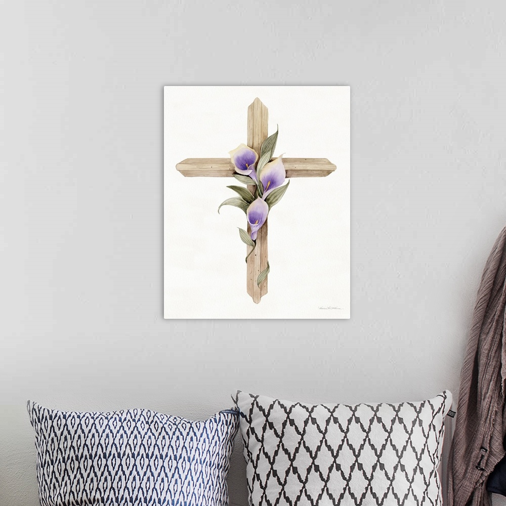 A bohemian room featuring Easter Blessing Cross II