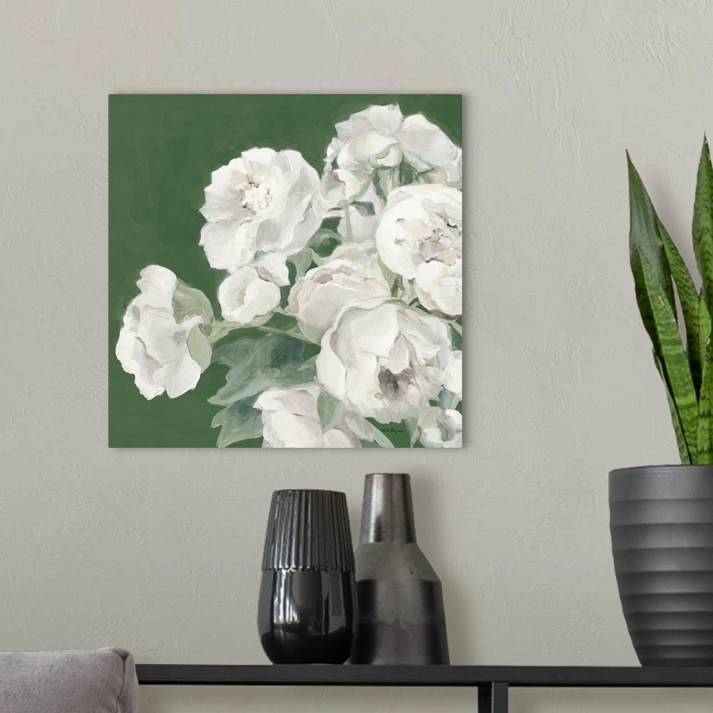 A modern room featuring Emerald Peonies