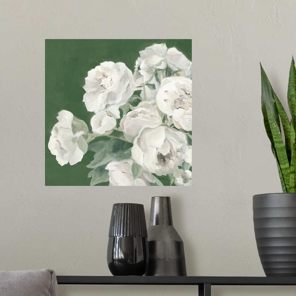 A modern room featuring Emerald Peonies