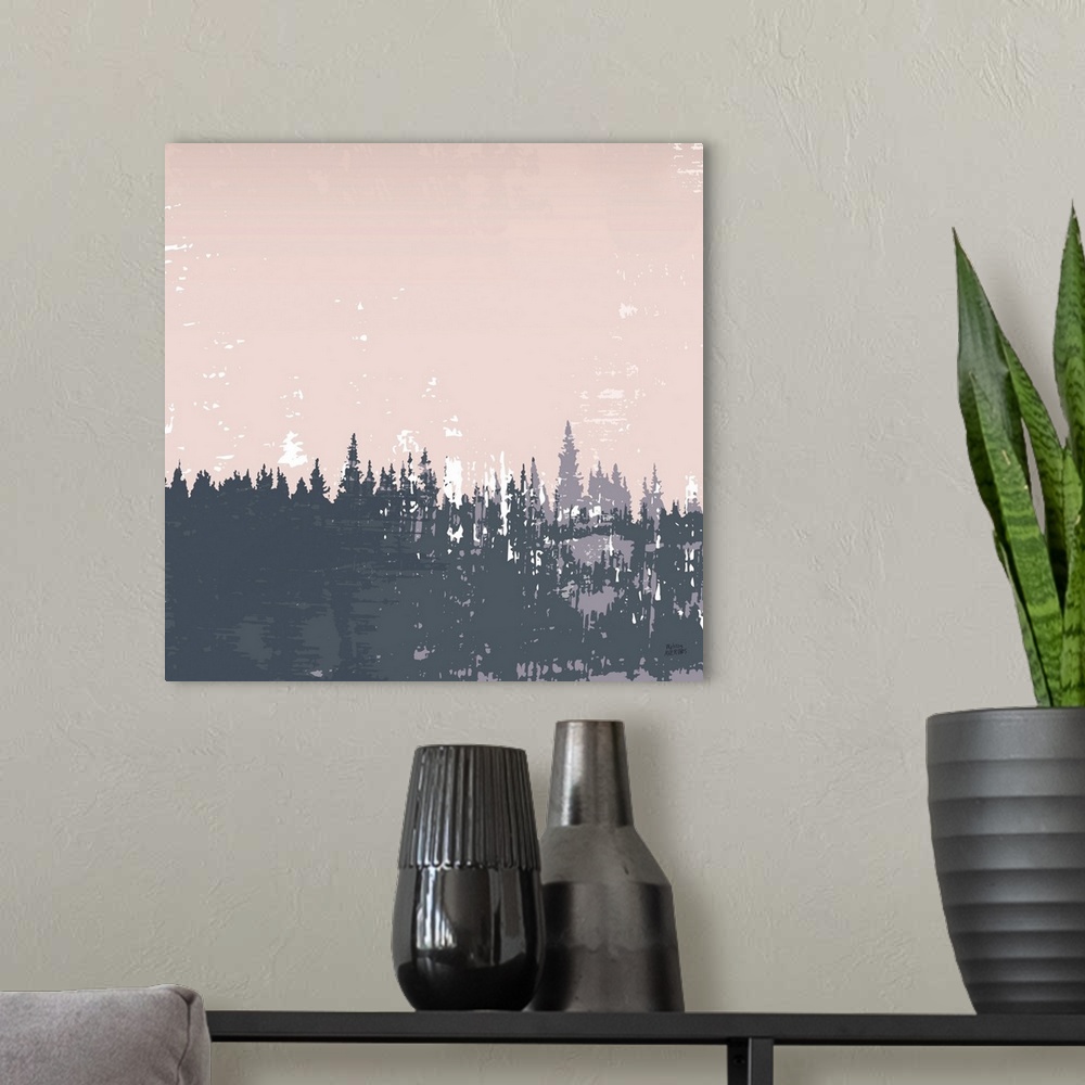 A modern room featuring Evening Forest I