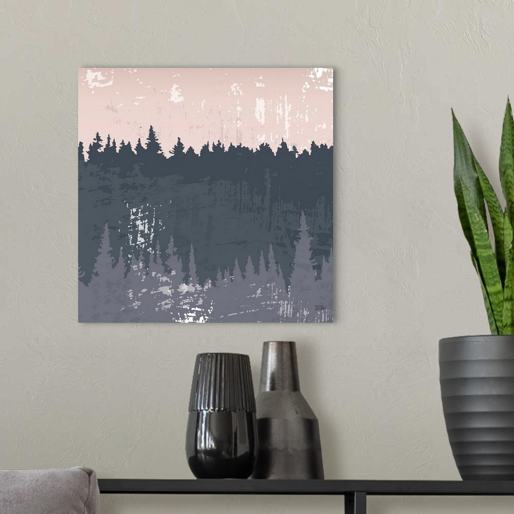 A modern room featuring Evening Forest II