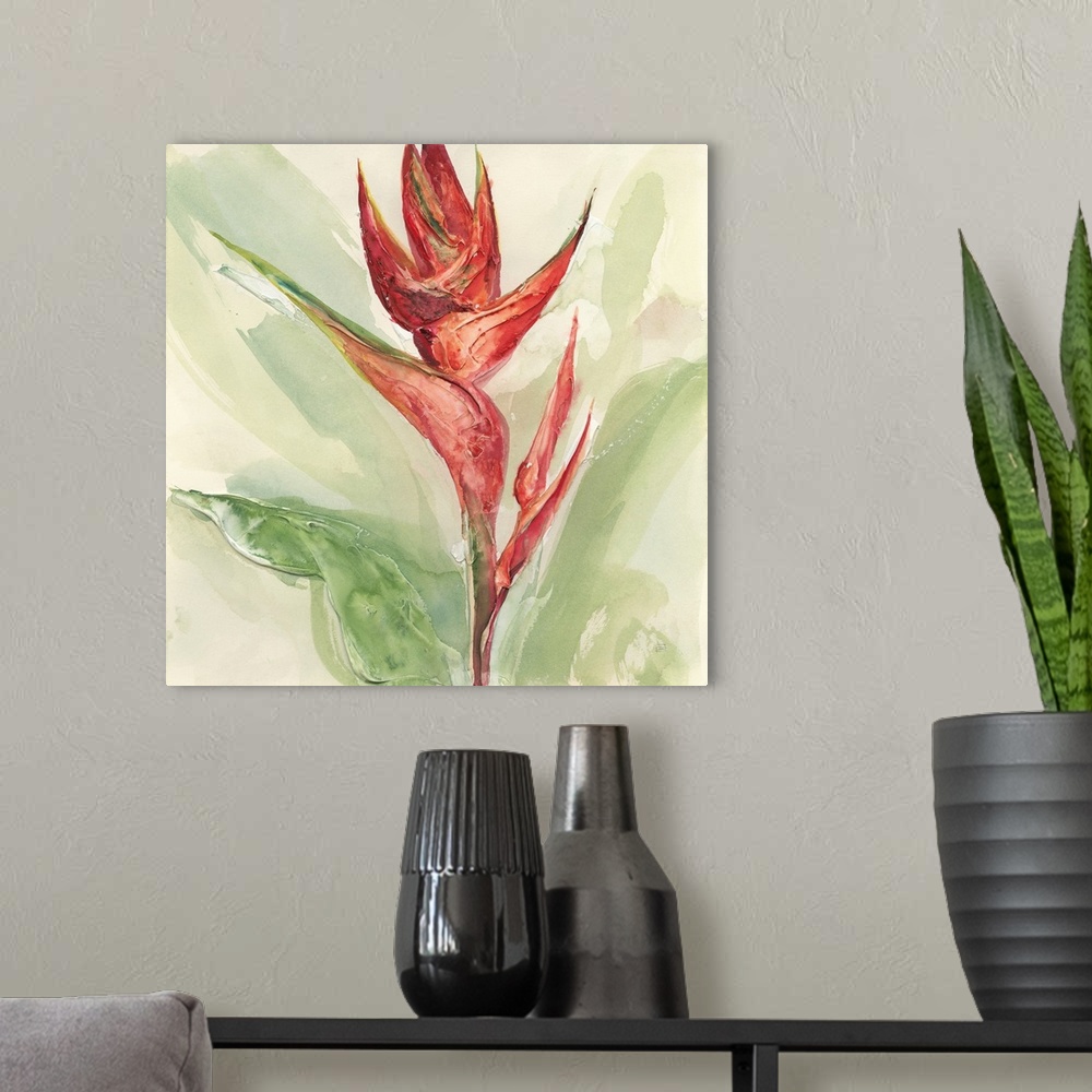 A modern room featuring Exotic Flower IV