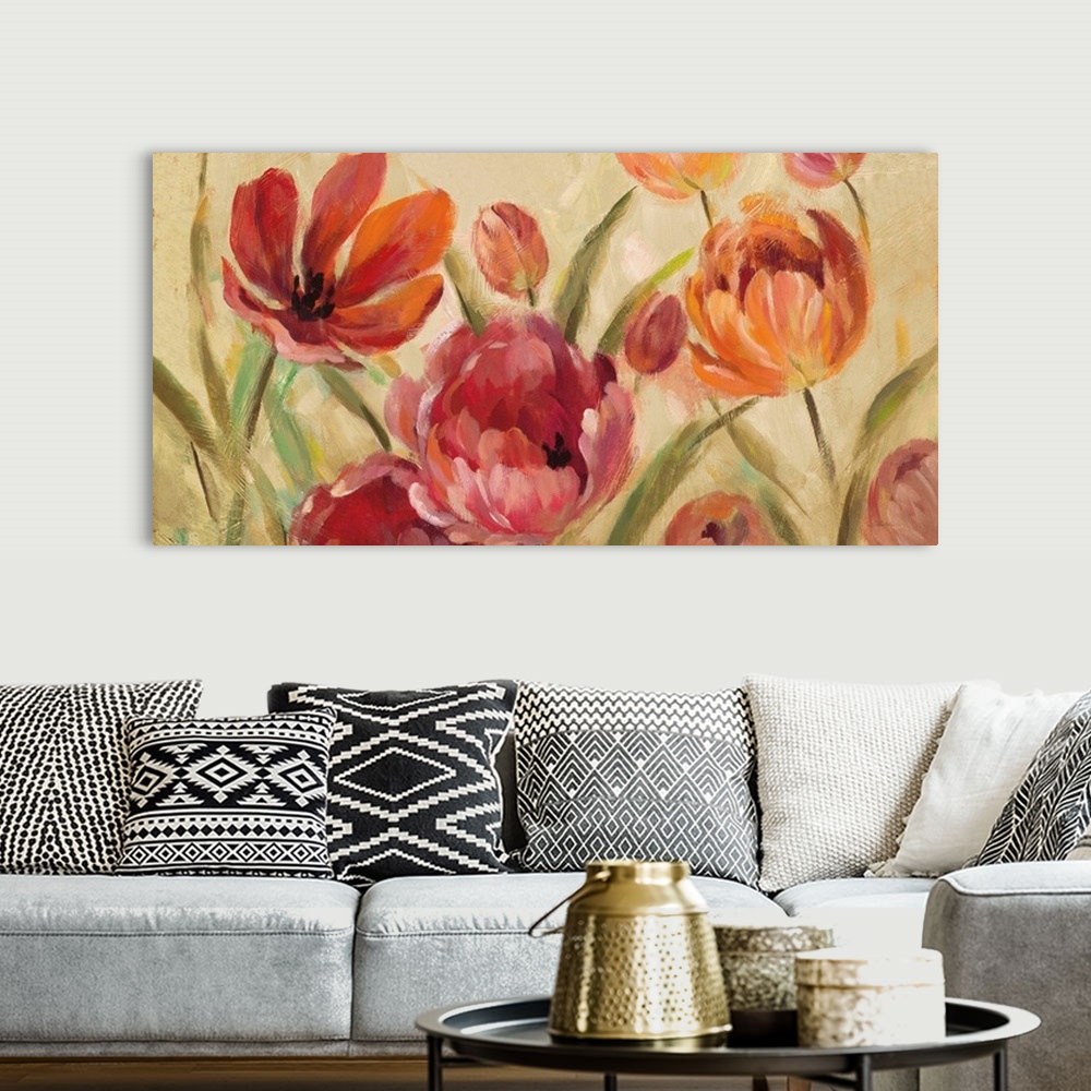 A bohemian room featuring Expressive Tulips Neutral