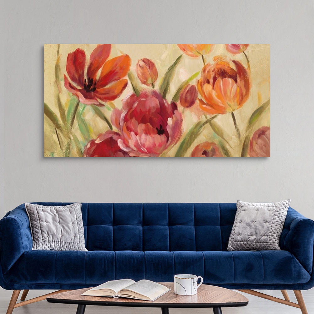 A modern room featuring Expressive Tulips Neutral