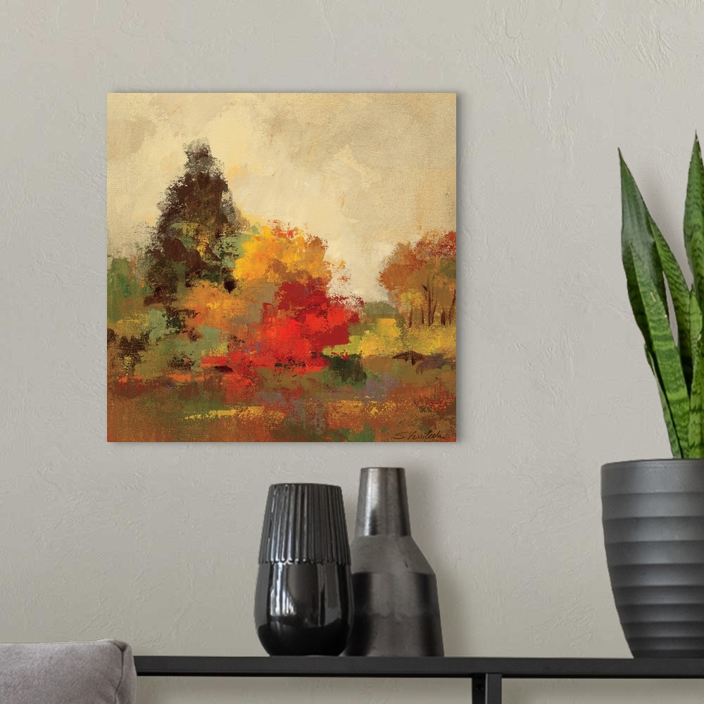 A modern room featuring Fall Forest I