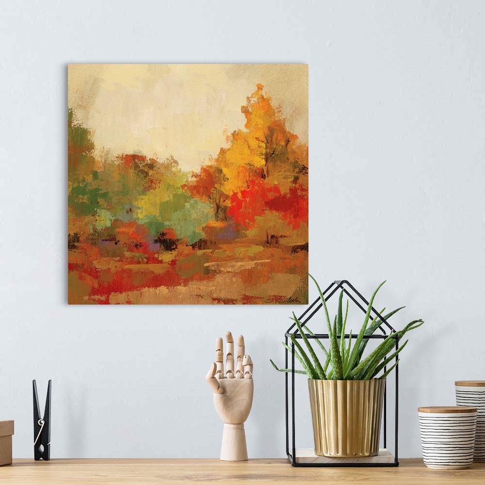A bohemian room featuring Fall Forest II
