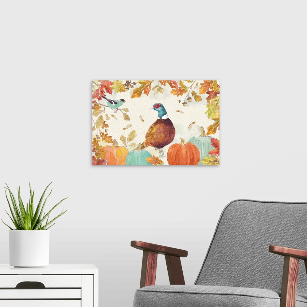 A modern room featuring Falling for Fall II