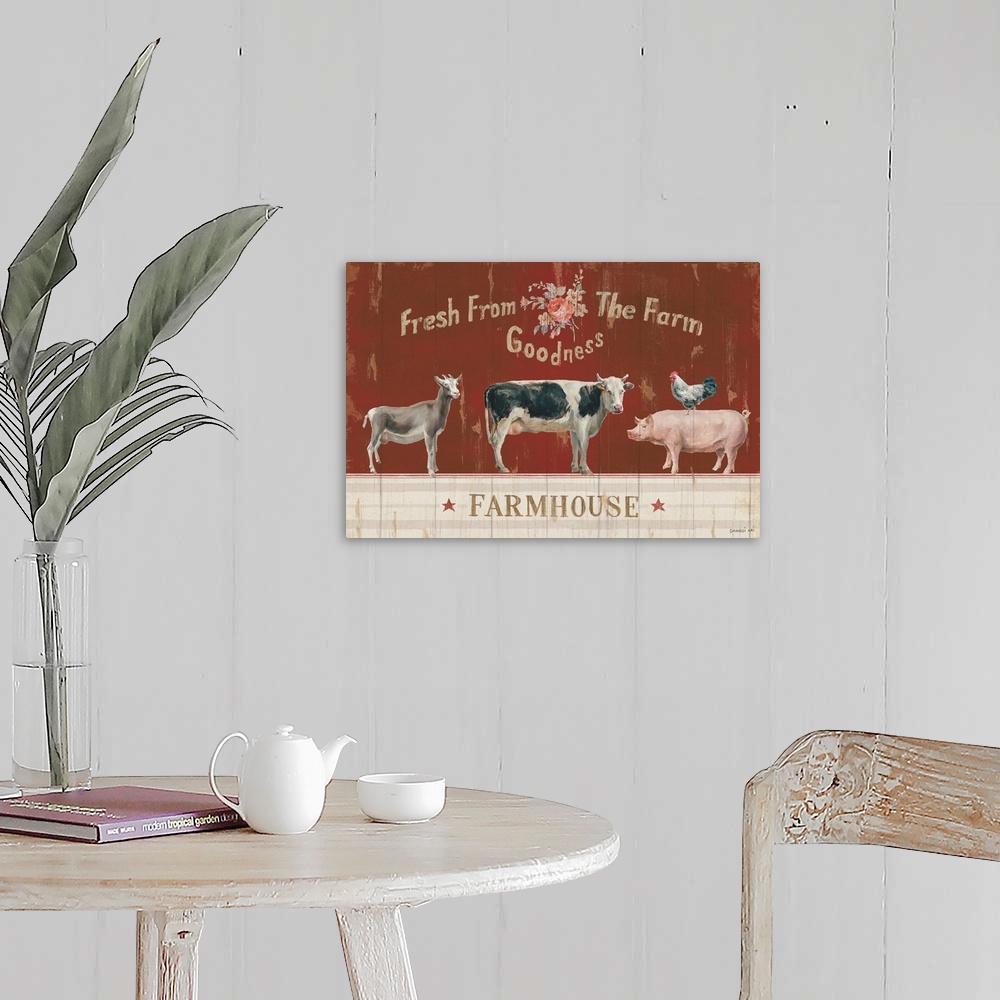 A farmhouse room featuring Farm Patchwork II