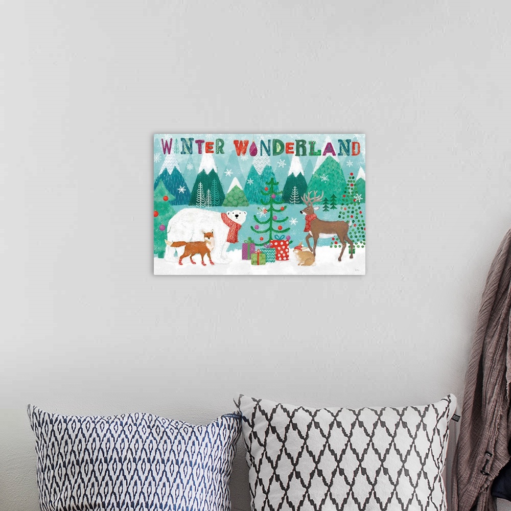 A bohemian room featuring Festive Forest I