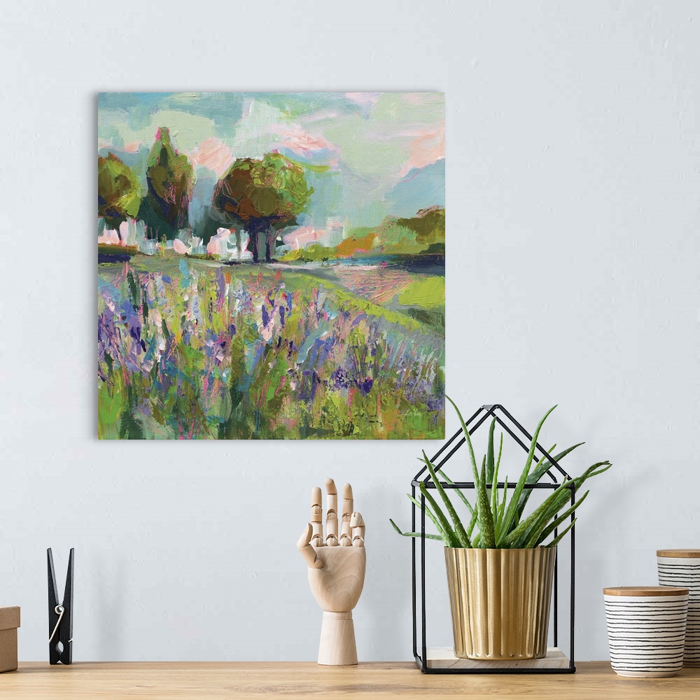 A bohemian room featuring Field of Flowers