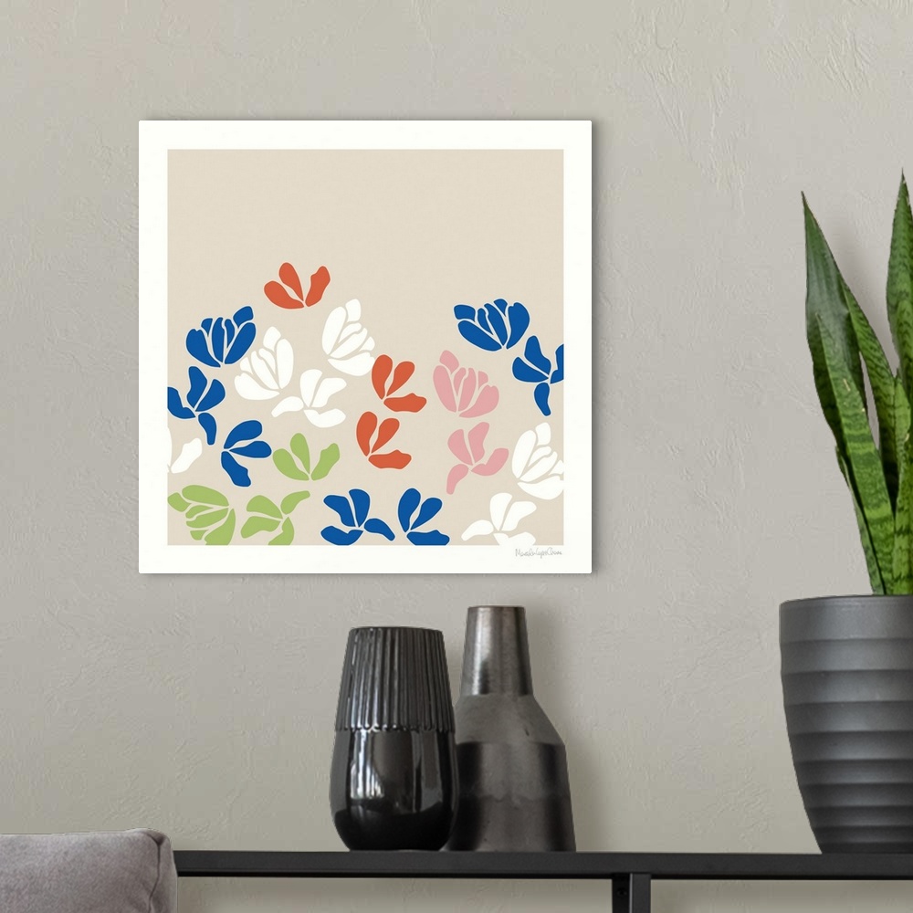 A modern room featuring Fleurs De Matisse III
