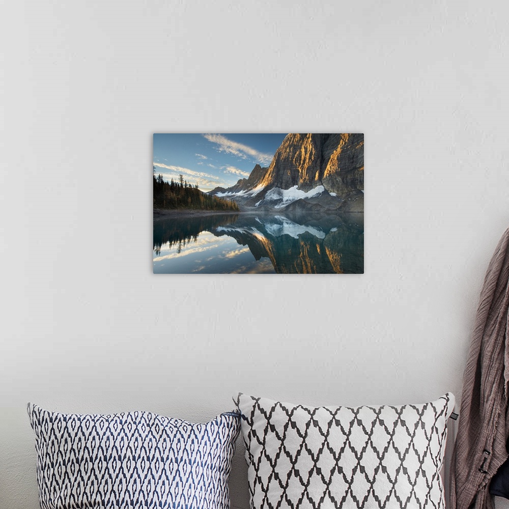 A bohemian room featuring Photograph of the sunrise on The Rockwall and Floe Lake, Kootenay National Park British Columbia